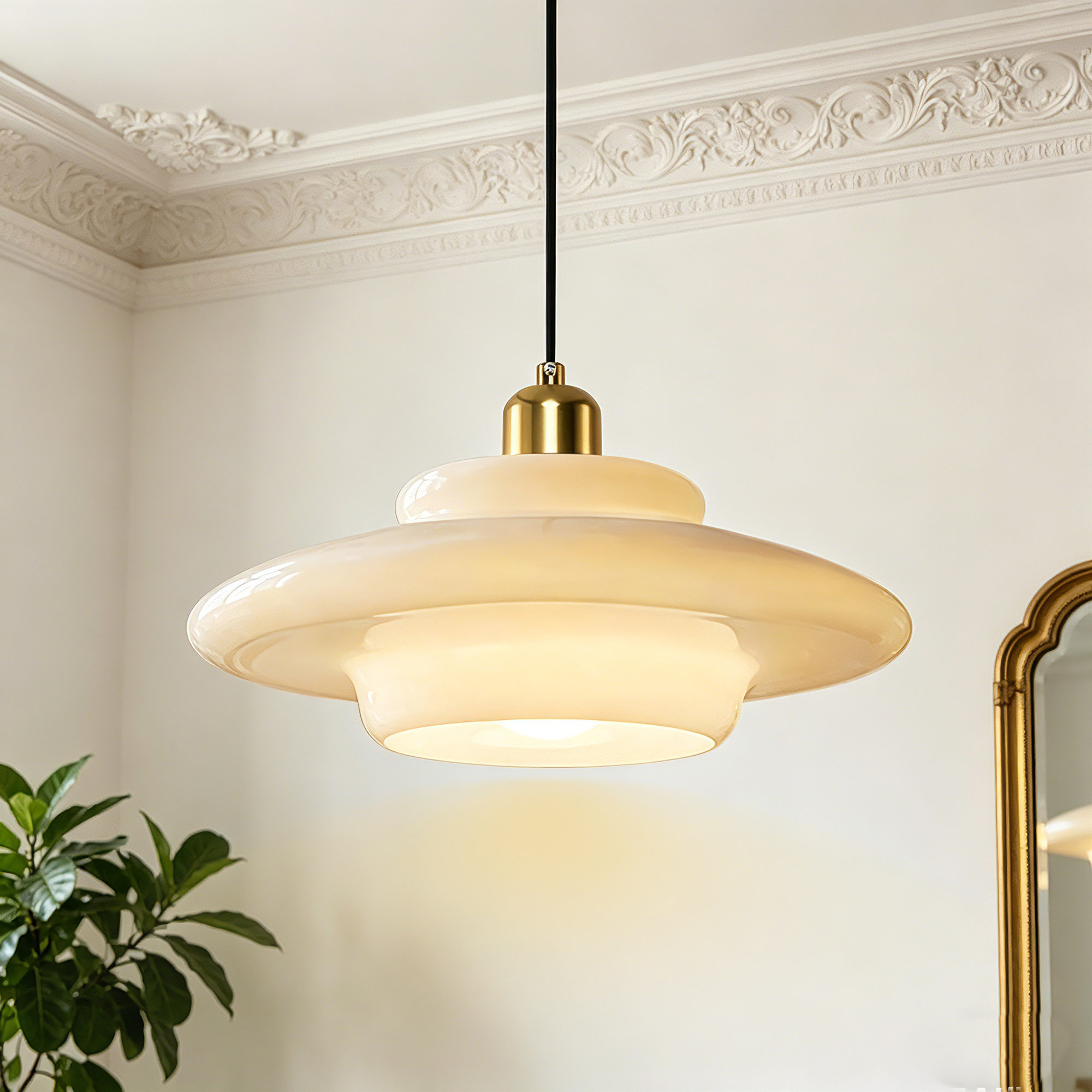 George Oliver Mid Century Pendant Lamp Gold Nordic & Reviews | Wayfair